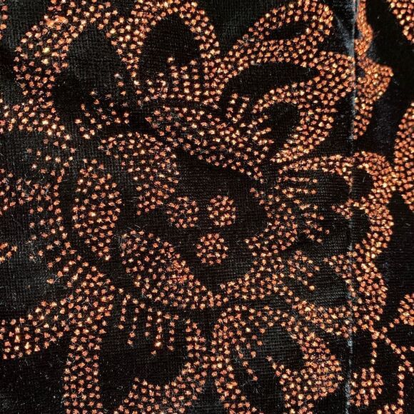 Vintage Collarless Blazer Tailored Black Velvet Structured Hourglass Metallic - Picture 12 of 14